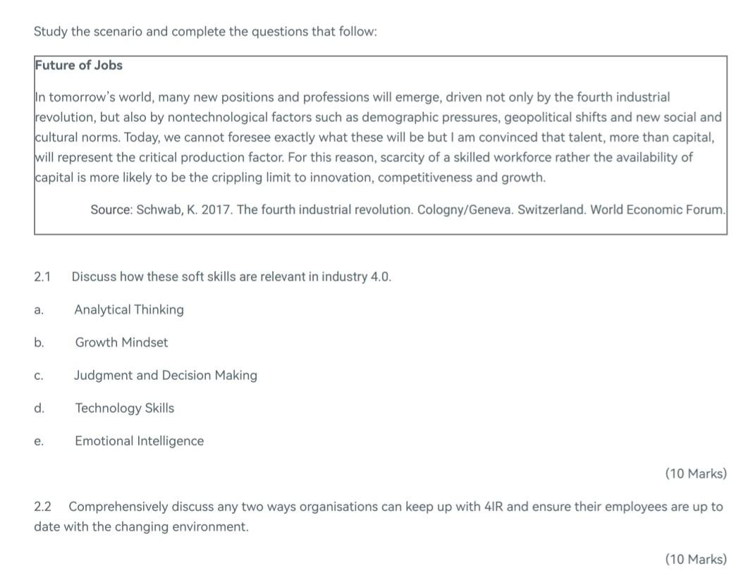 Solved Study the scenario and complete the questions that | Chegg.com