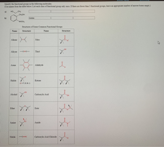 Solved Identify The Functional Groups In The Following | Chegg.com