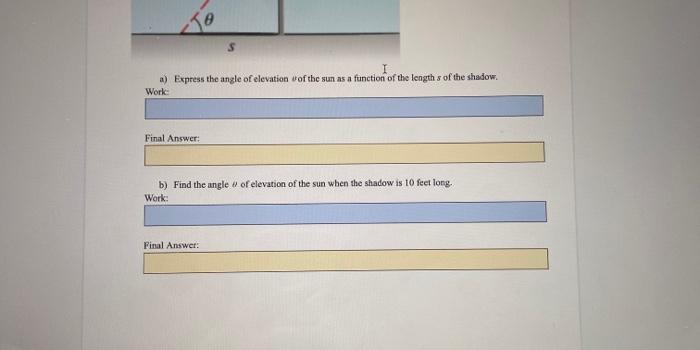 Solved 3. A 70 foot pole casts a shadow as shown in the | Chegg.com