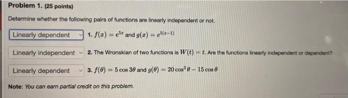 Solved Determine whether the following pairs of functions | Chegg.com