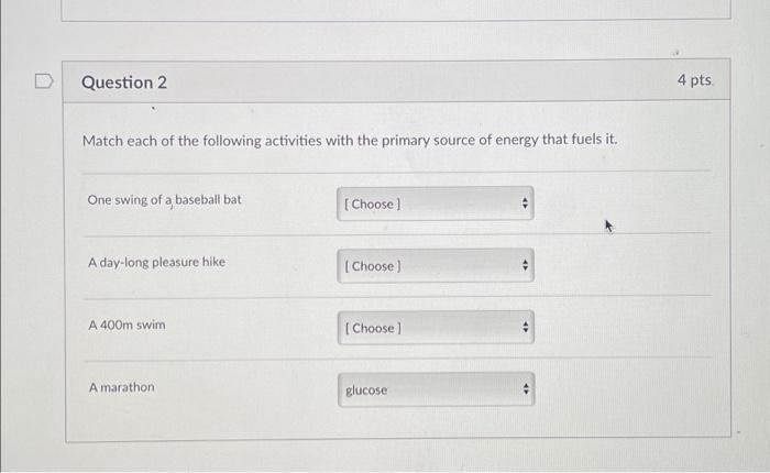 Solved Question 2 Match each of the following activities | Chegg.com