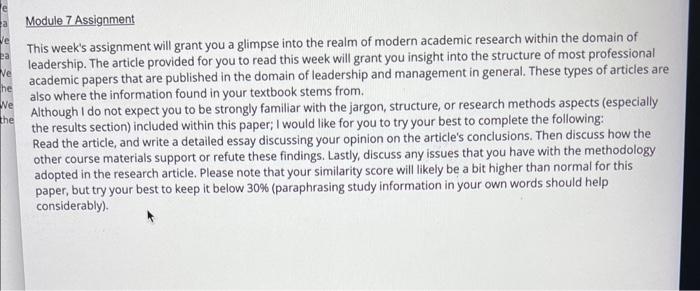 Module 7 Assignment This week's assignment will grant | Chegg.com