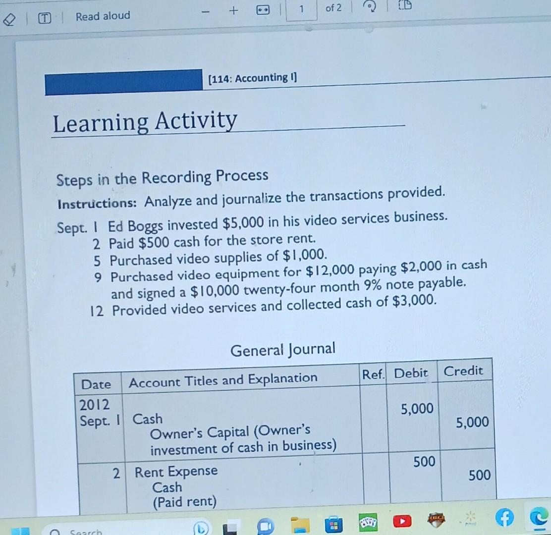 Solved Steps in the Recording Process Instruictions: Analyze | Chegg.com