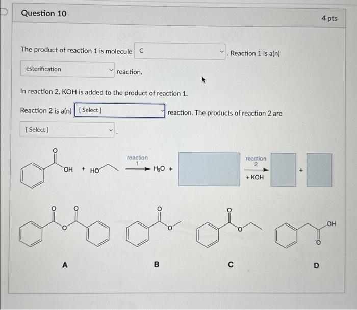 [Solved]: The Product Of Reaction 1 Is Molecule Reaction 1