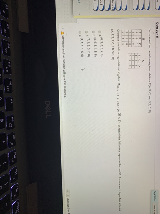 Solved ms Question 5 5 points Save Ans Let us consider the | Chegg.com