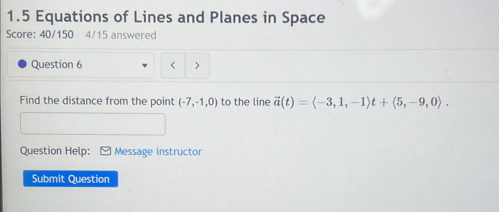 Solved 1.5 ﻿Equations Of Lines And Planes In SpaceScore: | Chegg.com