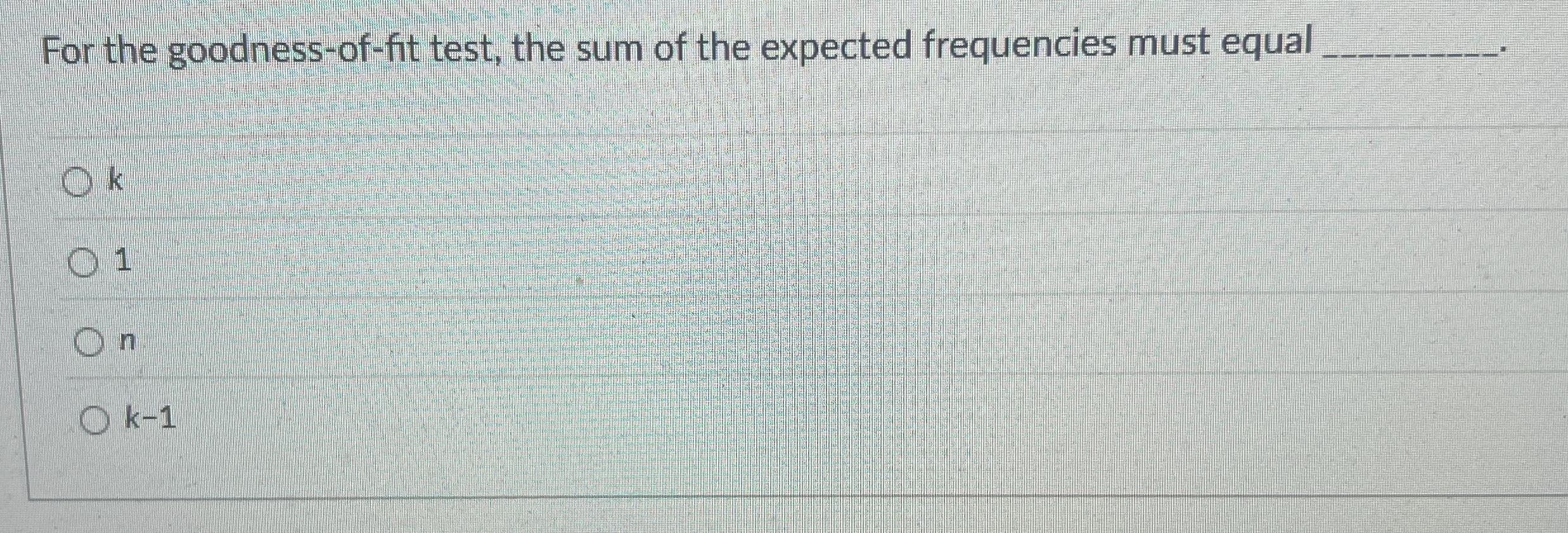 For The Goodness Of Fit Test The Sum Of The Expected Chegg Com