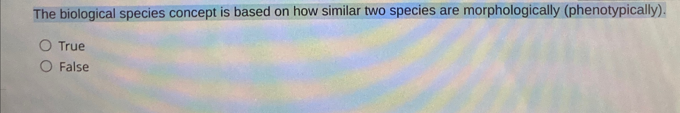 Solved The biological species concept is based on how | Chegg.com