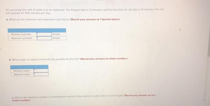 Solved An assembly line with 15 tasks is to be balanced. The | Chegg.com