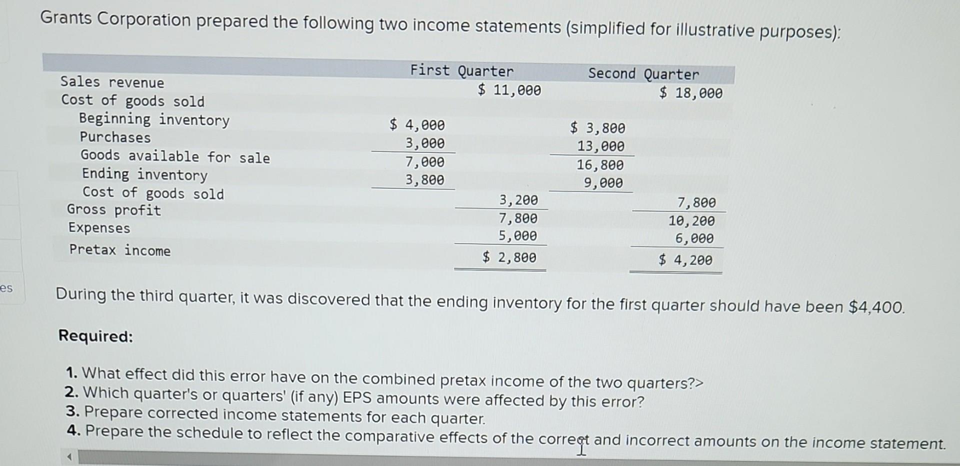 solved-prepare-corrected-income-statements-for-each-chegg