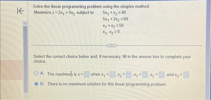 Solved Solve the linear programming problem using the | Chegg.com
