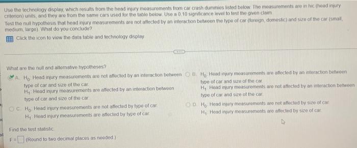 Solved Use the technology display, which results from the | Chegg.com