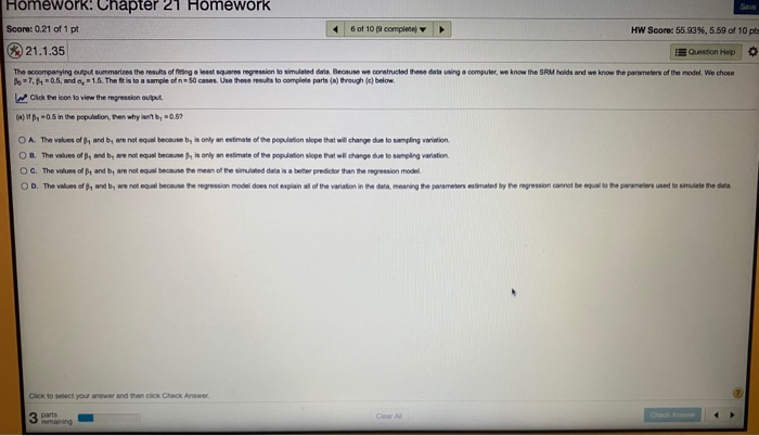 Solved Save Homework: Chapter 21 Homework Score: 0.21 of 1 | Chegg.com