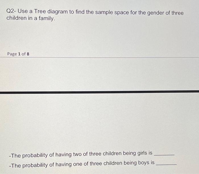 Solved Q2- Use A Tree Diagram To Find The Sample Space For | Chegg.com