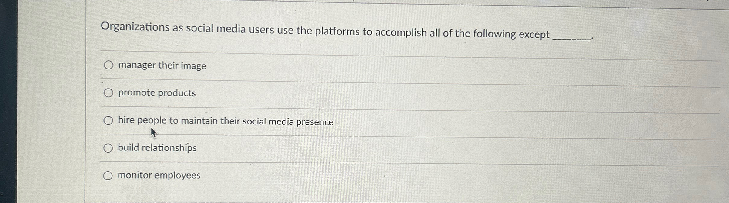 Solved Organizations as social media users use the platforms | Chegg.com
