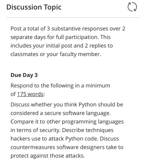 Solved Post a total of 3 substantive responses over 2 | Chegg.com