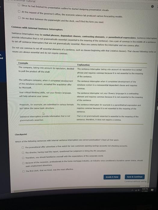Checkpoint Which of the following sentences ses | Chegg.com