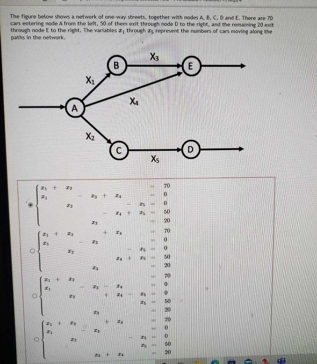Solved The figure below shows a network of oneway streets,