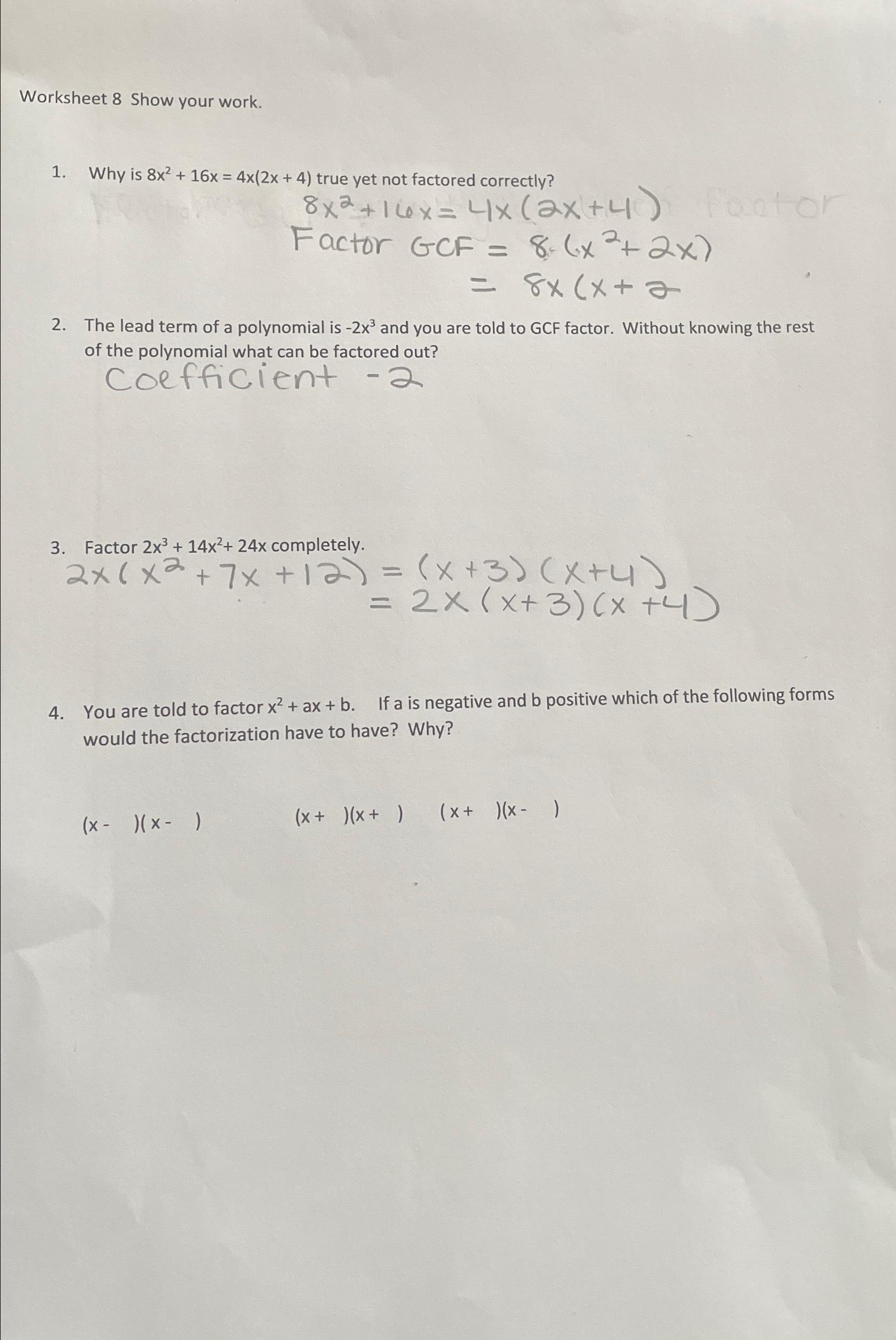 Solved Worksheet 8 ﻿ help with question 4 ﻿Worksheet 8 ﻿Show | Chegg.com