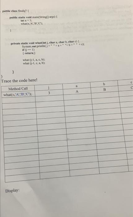 Solved public class finalq7 [ public static void | Chegg.com