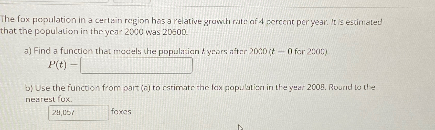 Solved The fox population in a certain region has a relative | Chegg.com