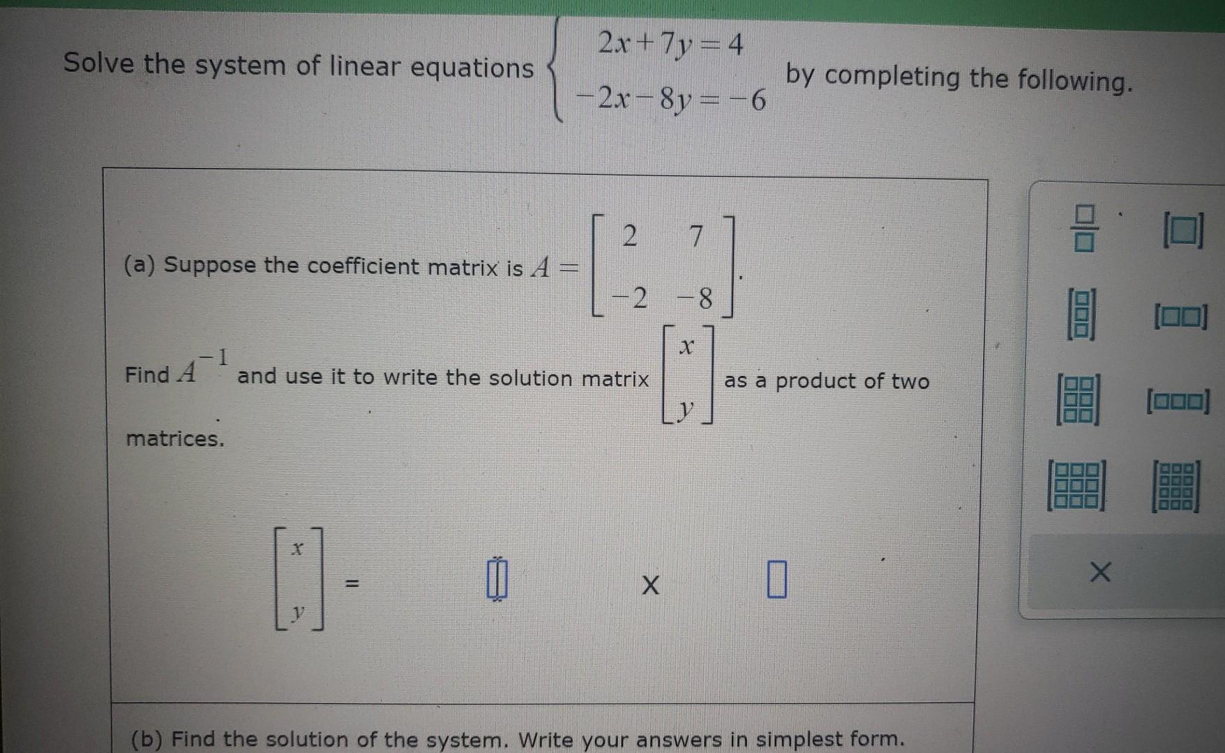 Solved Solve the system of linear equations | Chegg.com