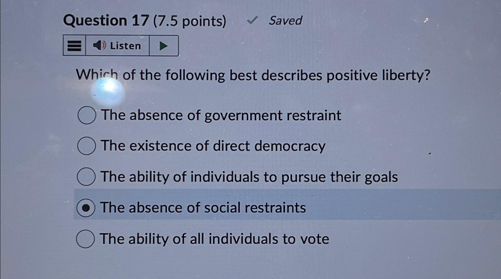 Solved Question 17 (7.5 ﻿points) ﻿SavedWhirh of the | Chegg.com