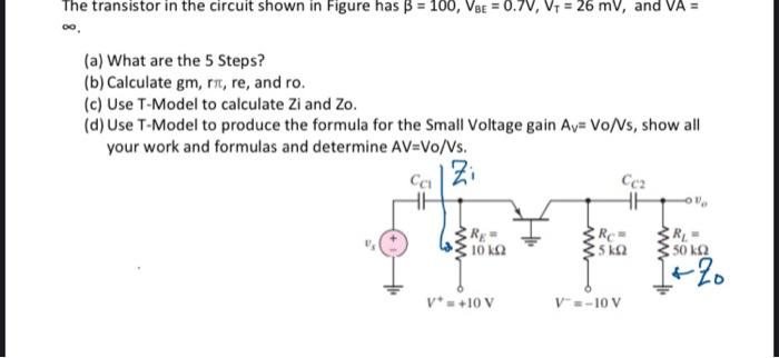 Solved The Transistor In The Circuit Shown In Figure Has Chegg Com