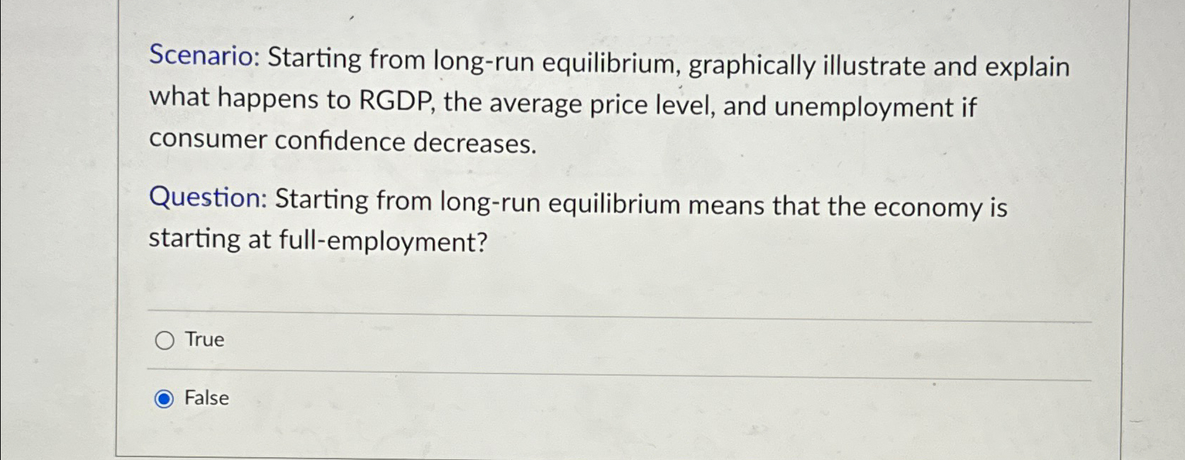 Solved Scenario: Starting From Long-run Equilibrium, | Chegg.com