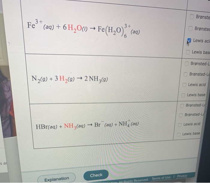 Solved 3+ Fe'+ (aq) + 6H2O(1) Fe(H20) ** (aq) Brøn Brønst | Chegg.com