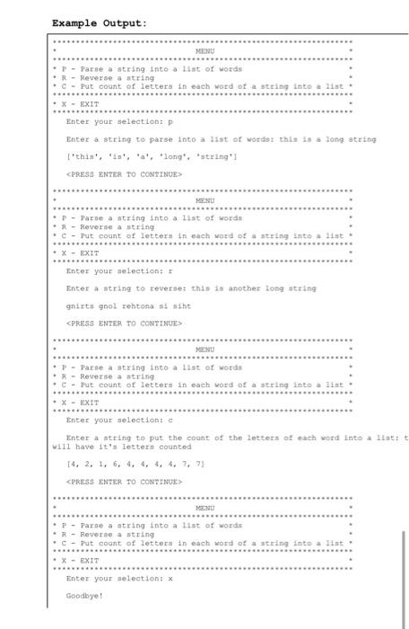 Solved I need the FULL written out, python code. The last | Chegg.com