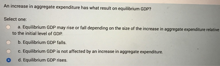 Solved An increase in aggregate expenditure has what result | Chegg.com