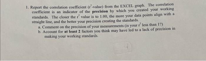 Solved 1. Report the correlation coefficient (r-value) from | Chegg.com
