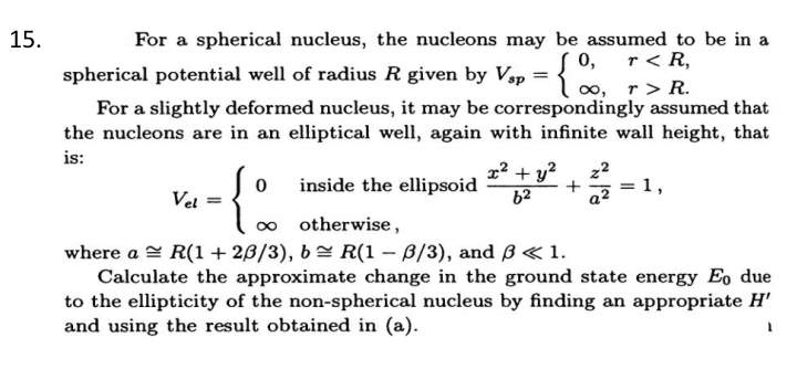 Solved For a spherical nucleus, the nucleons may be assumed | Chegg.com