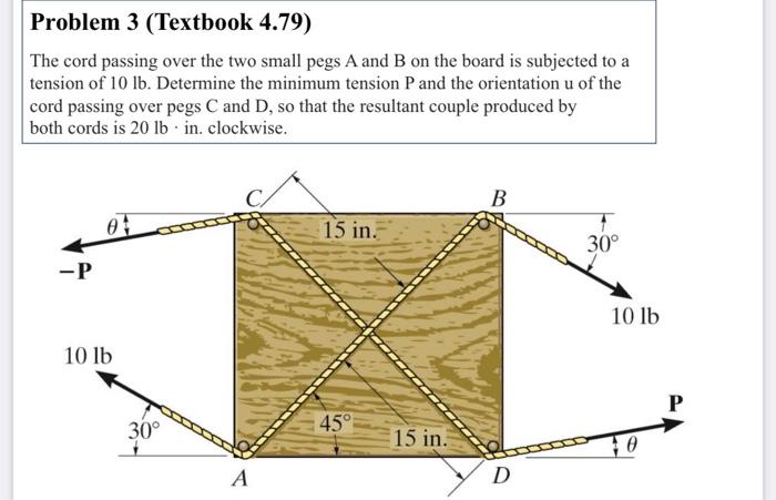 Solved Problem 3 (Textbook 4.79) The Cord Passing Over The | Chegg.com