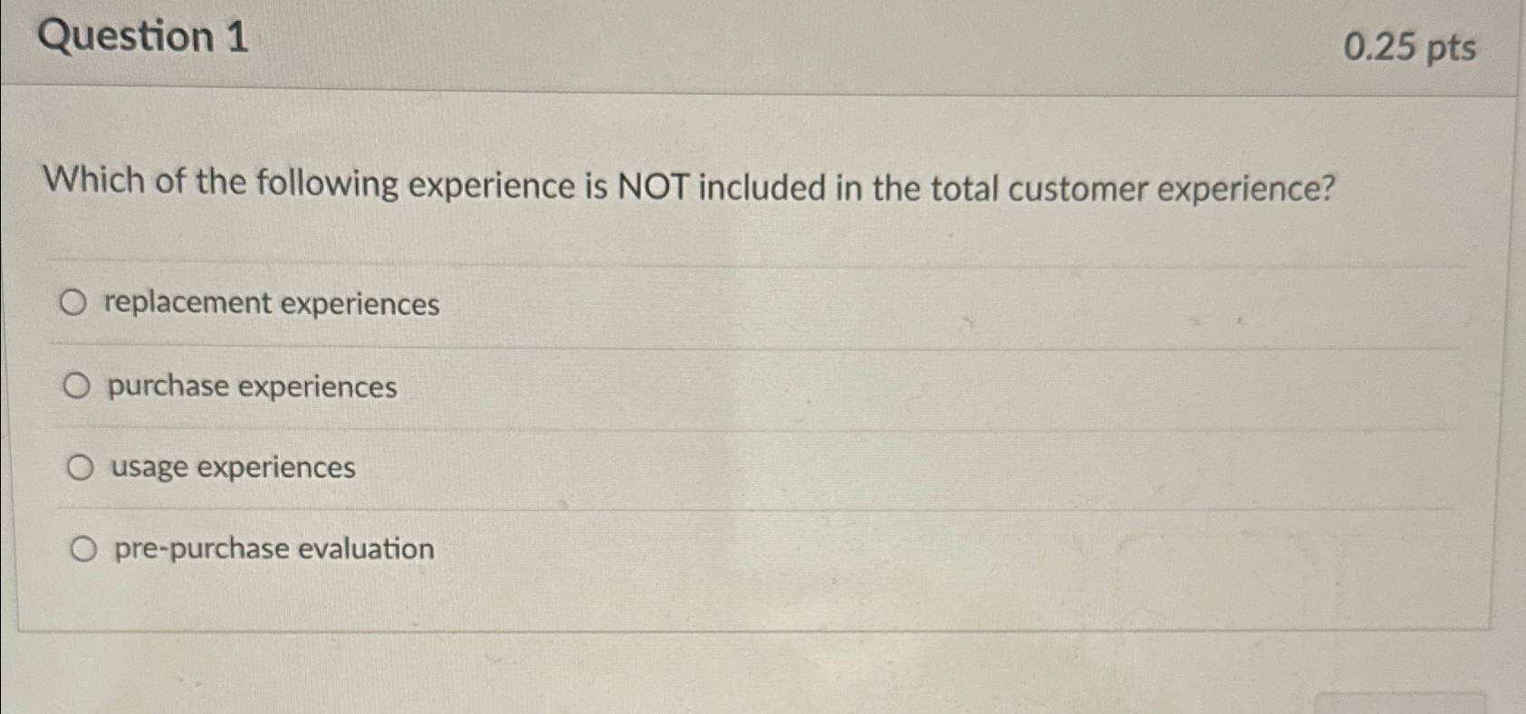 Solved Question 10.25 ﻿ptsWhich of the following experience | Chegg.com
