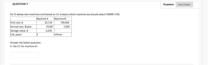 Solved QUESTION 7 10 points Save Answer Machine B for th | Chegg.com