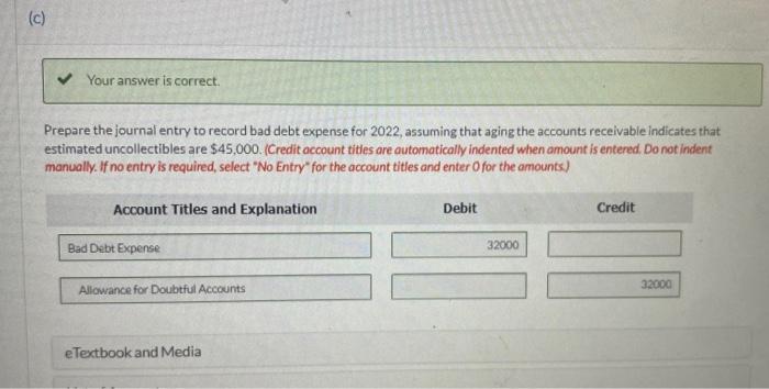 Solved Prepare the journal entry to record bad debt expense | Chegg.com