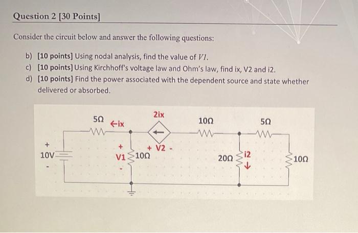 Solved Question 1 [40 Points] In the circuit below, do the | Chegg.com