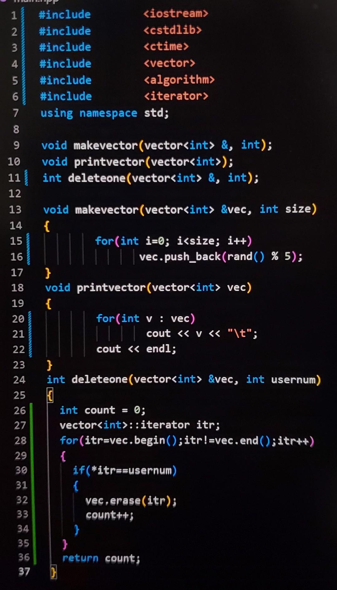 Solved [4] Make the program that deletes one element in the | Chegg.com
