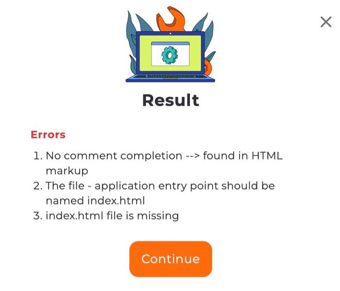 Errors 1. No comment completion →> found in HTML | Chegg.com