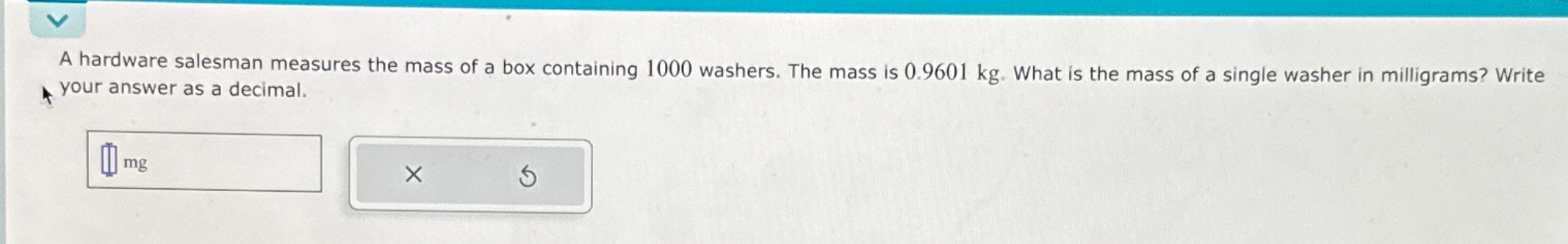 Solved A hardware salesman measures the mass of a box | Chegg.com