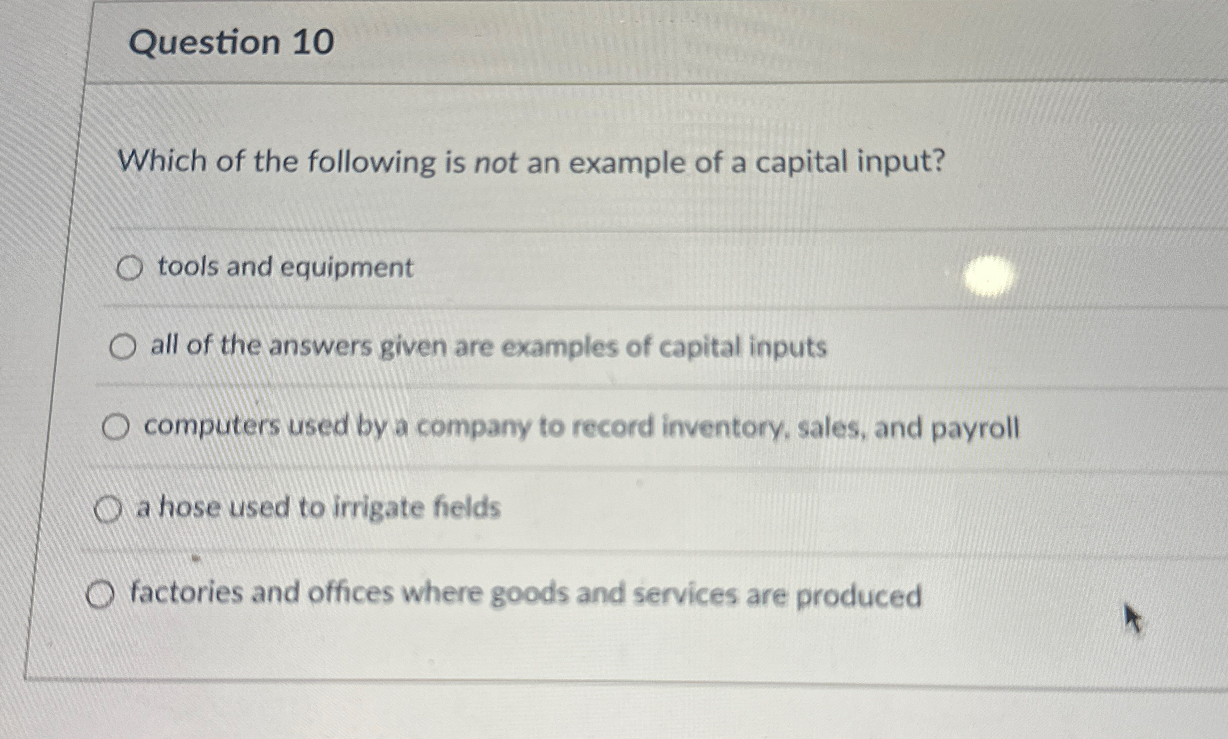 Solved Question 10Which of the following is not an example | Chegg.com