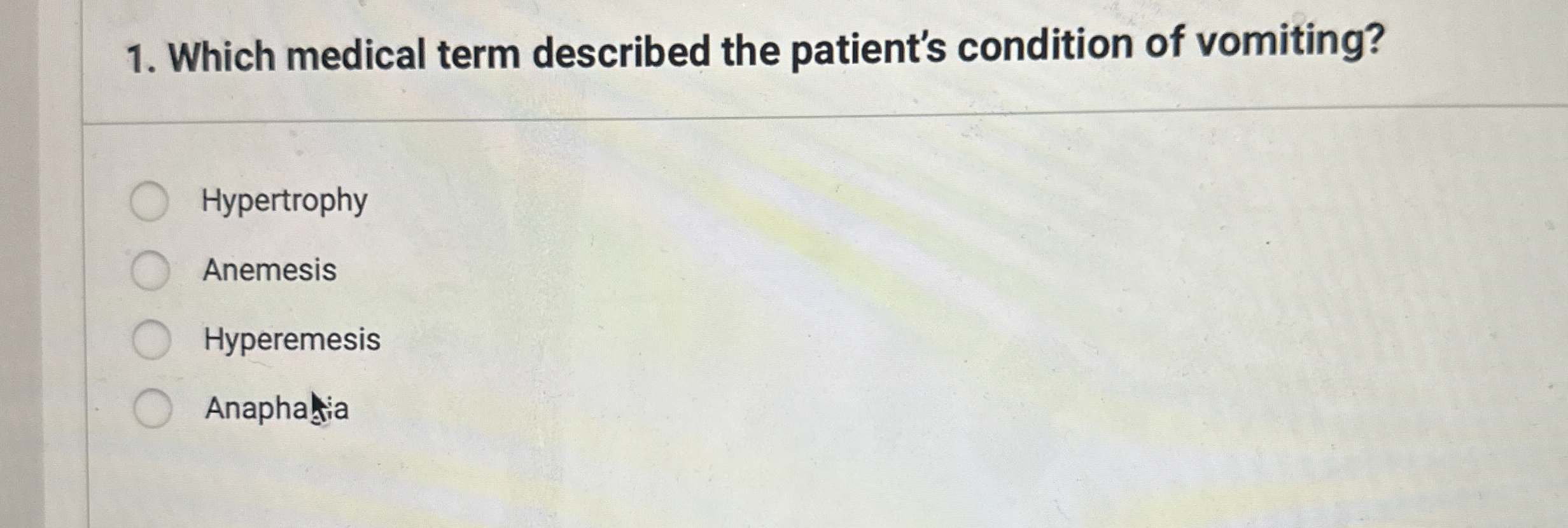Solved Which medical term described the patient's condition
