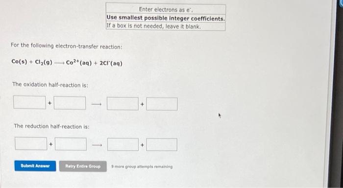 Solved 6 In The Electron Transfer Reactions The Chegg Com