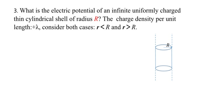 Potential Infinite Example Solved 3. What is the electric potential of an infinite | Chegg.com