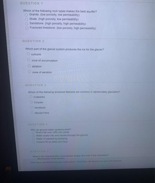 Solved QUESTION 1 Which of the following rock types makes | Chegg.com