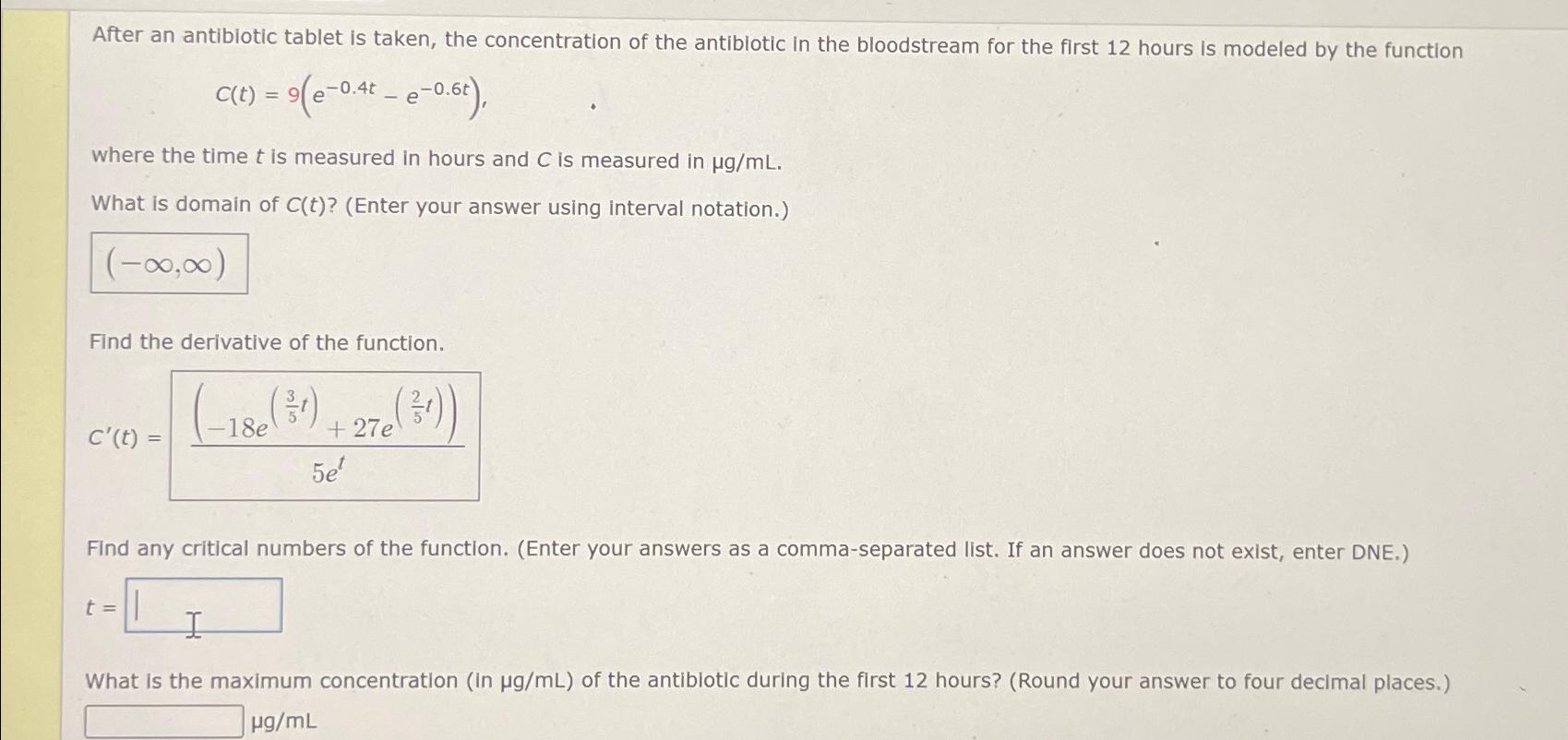 Solved After An Antibiotic Tablet Is Taken, The 