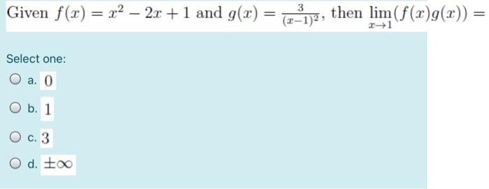 Solved Given F X X2 2x 1 And G X 2 1 2 Then L Chegg Com