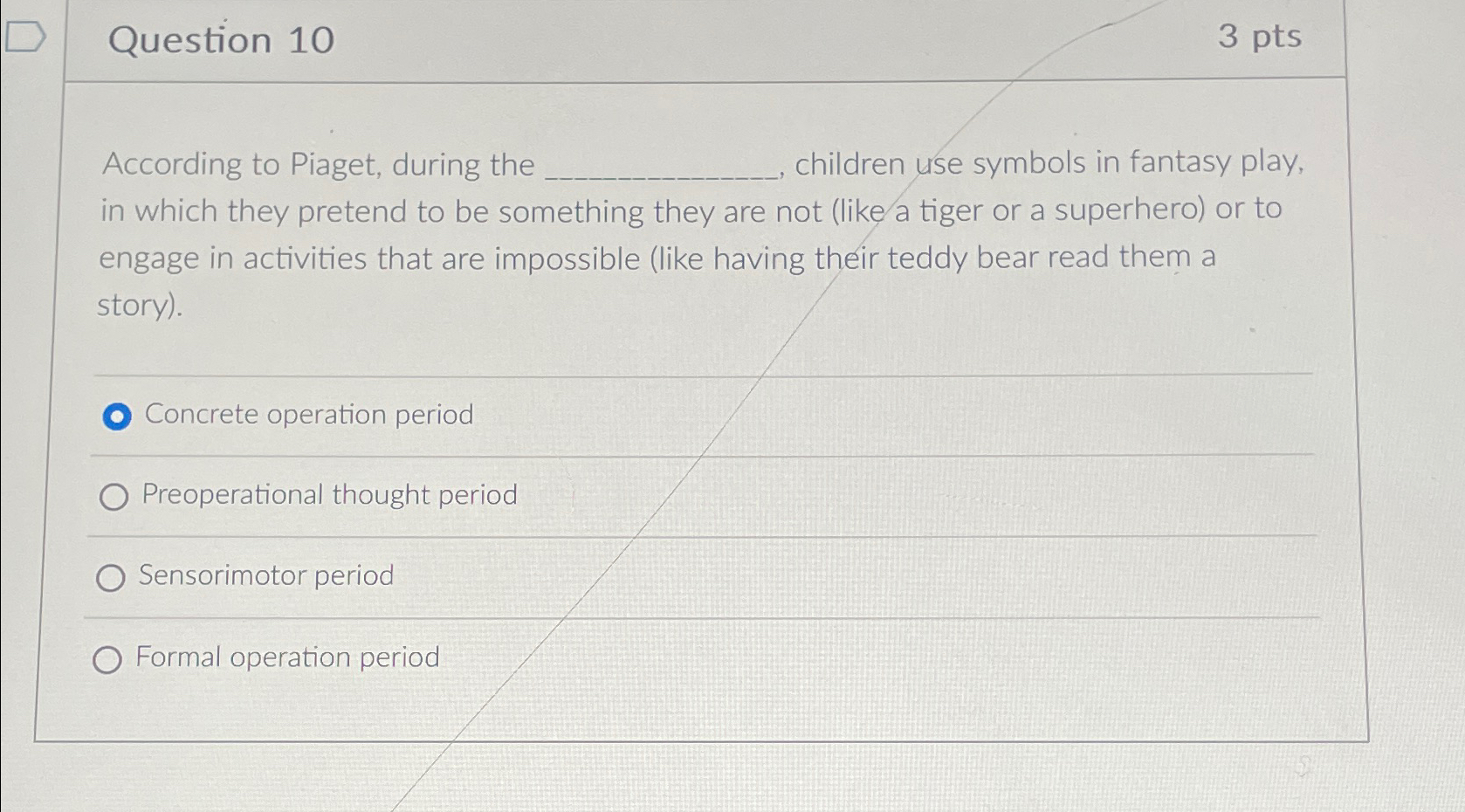 Solved Question 103 ptsAccording to Piaget during the Chegg